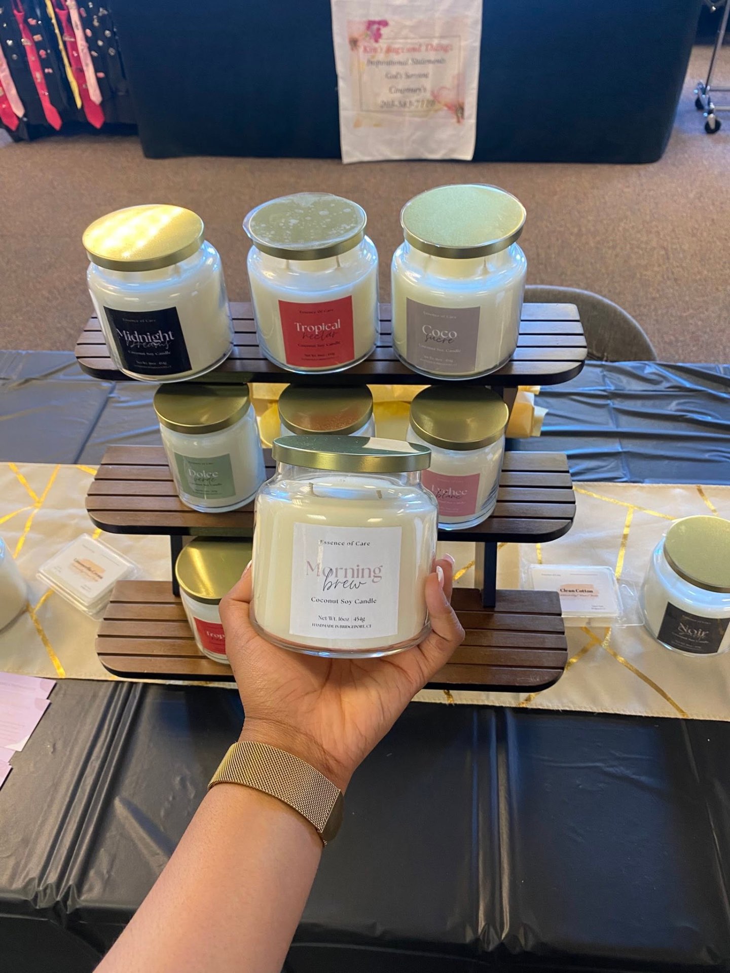 Handmade candle display